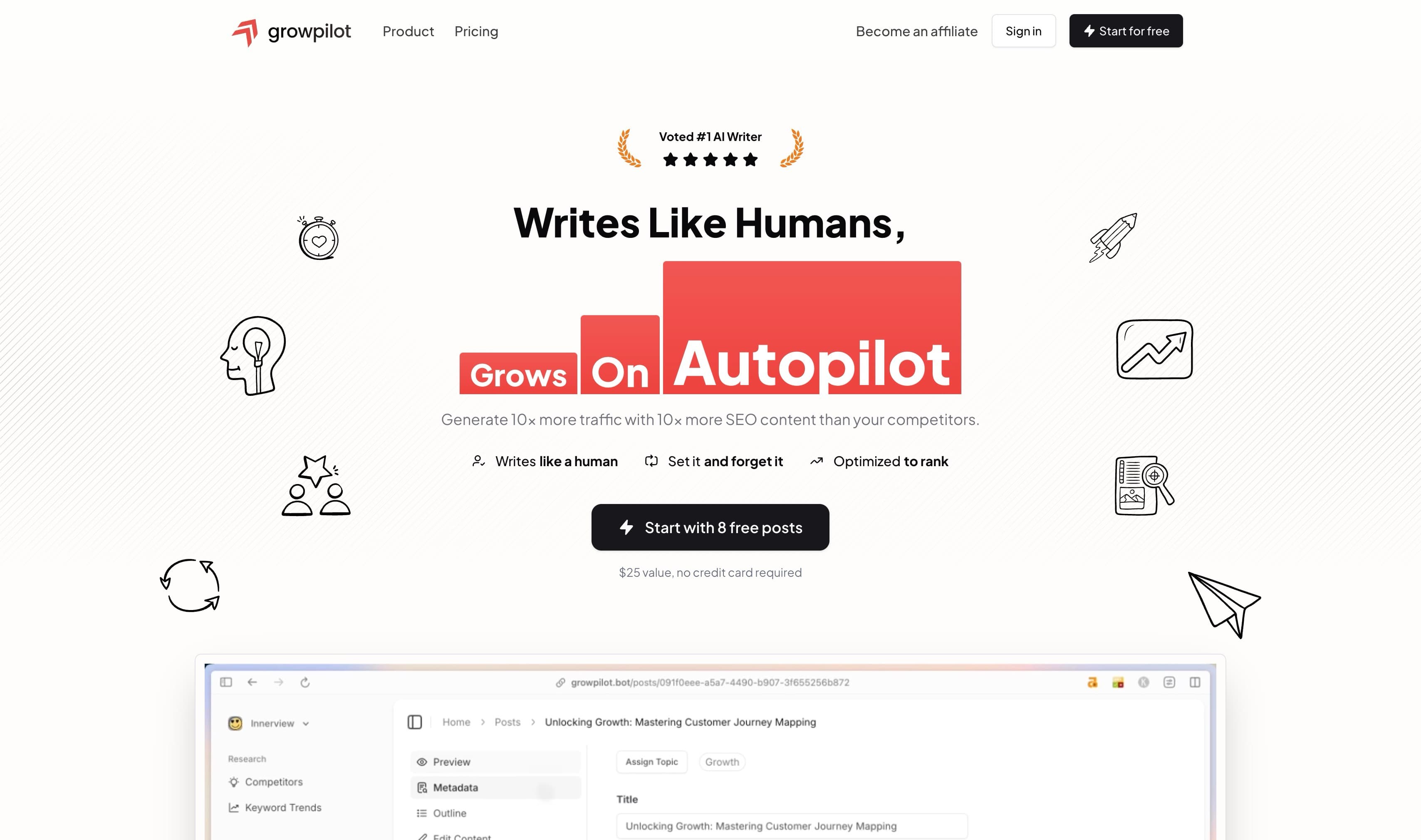GrowPilot landing page